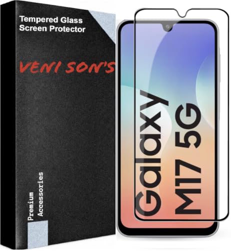 Image of VENI SON'S Scratch And Tear Resistant, Crystal Clear Edge to Edge Tempered Glass Screen Protector Guard Compatible With Samsung Galaxy M17 5G