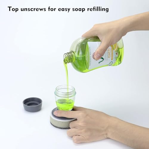 Image of Gopendra Bowl Cleaning Sponge, Press Liquid Sponge Cleaning, Household Pot Washing Sponge, Ball Washing Tool Refillable Pans Kitchen Utensils Accessories (Sponge)