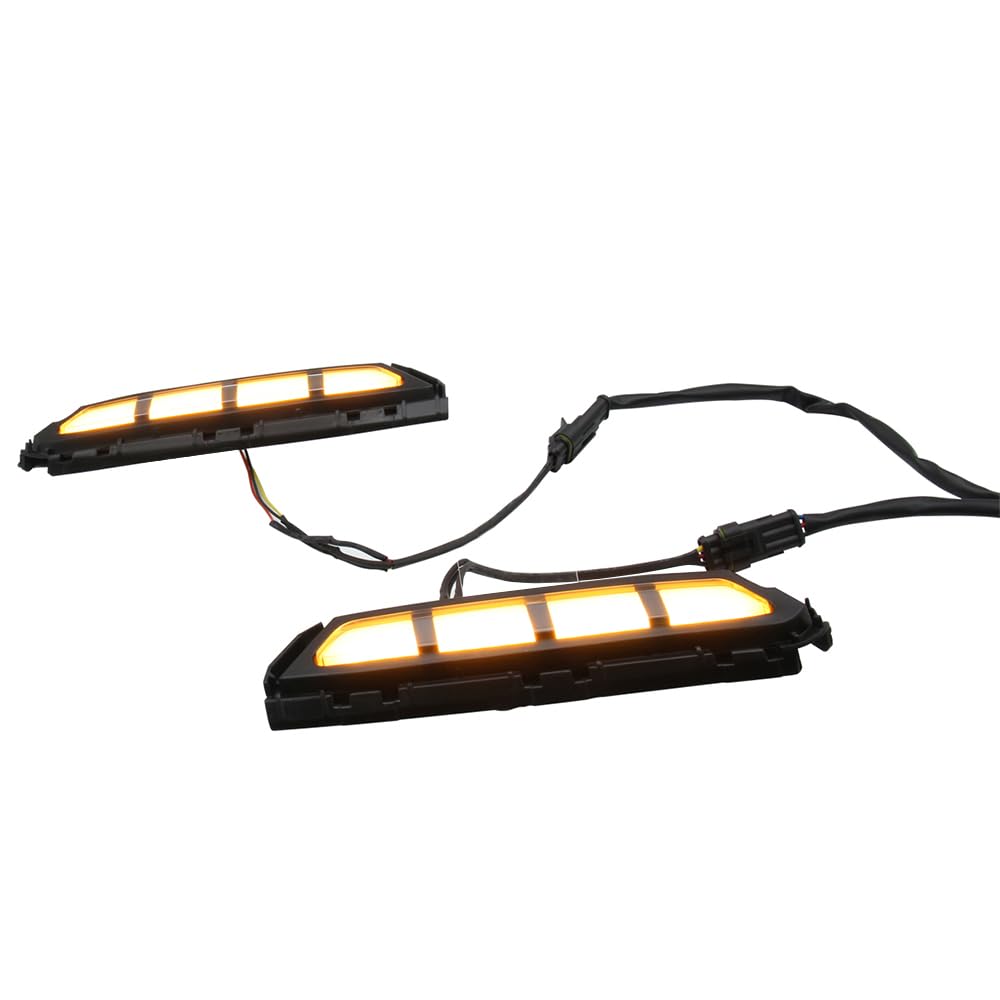 Lampade diurne del Riloer, luci da corsa Daytime LED con luce di guida bianca + segnale di svolta dinamico giallo, lampada di segnale di svolta a paraurti LED con 2 modalità di illuminazione