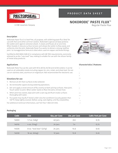 Nokorode Regular Paste Flux pâte décapante désoxydante Rectorseal