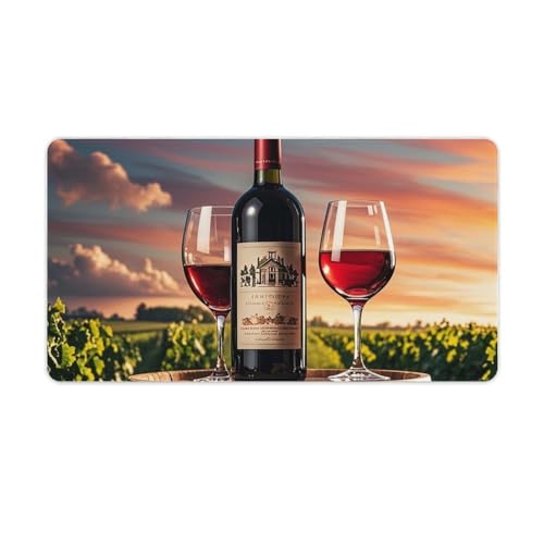Tapis de souris de jeu grand format 40 x 75 cm tapis de bureau imprimé vin