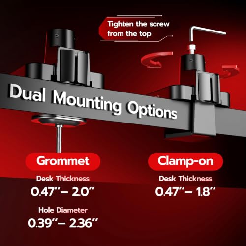 Image of ARES WING Tall Vertical Dual Ultrawide Monitor Mount with USB for 17-49'' Screen, Holds 44 Lbs, Computer Arms for 2 Screens with Gas Spring, Adjustable Double Monitor Stand for Desk, Black