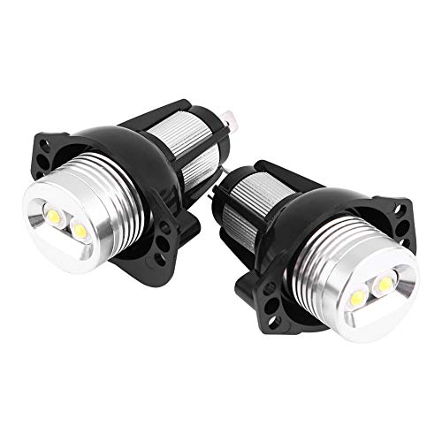 Qiilu 2 Piezas Luz LED Antiniebla Coche 12 W LED Faros Angel Eyes para Coche Bombillas Ojos de Ángel de Marcador de Anillo de Halo para Lámparas de Automóvil E90 E91 05 08