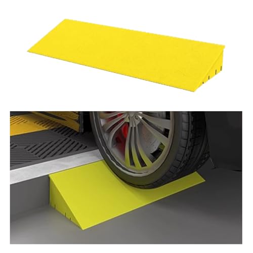 Threshold Ramps for Doorways, Wheelchair Ramp, Plastic Curb Ramps, Assmble Sidewalk Kerb Ramp for Indoor Outdoor Stairs Garage(Yellow,50x35x14cm)
