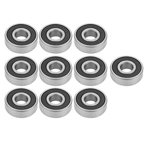 10 Stück Kugellager, 6201 RS 12mm Innendurchmesser 32mm Außendurchmesser Rillenkugellager Gummisiegelager Lager Stahl-Rillenkugellager für Verschiedene Maschinentypen