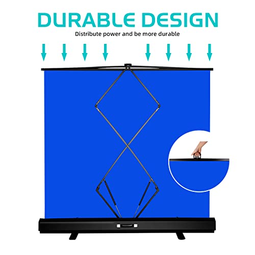 【Easy Set Up】 Raubay 6.2 X 5 Ft Collapsible Blue Screen Backdrop Portable Retractable Chroma Key Panel Photo Background With Stand For Video Conference, Photographic Studio, Streaming #TOP4