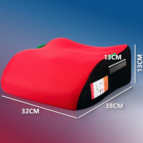 2er Set Kindersitzerhöhung ergonomisch Kinder 135-150 cm Sitzerhöhung Auto Sitz ECE R129 Bezug waschbar (Rot)
