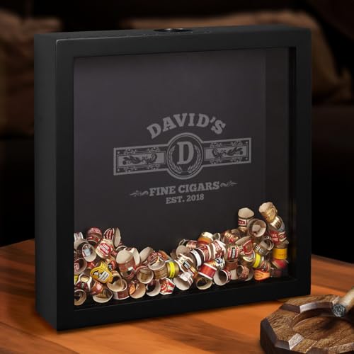 Custom Cigar Band Shadow Box for Cigar Aficionado - Personalized Product