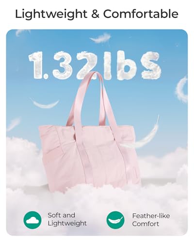 image for BAGSMART Tote Bag for Women with Zipper, Gym tote with Compartments, W