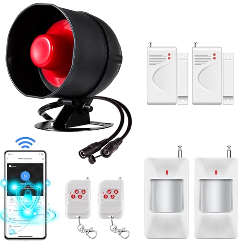 Wifi Alarmas Para Casa Kit Con Sirena De 115db, Sensor De Movimiento, Sensor De Puerta Y Ventana Y Sistema De Alarma De Seguridad Con Control Rem Wifi Alarmas Para Casa Kit Con Sirena De 115db, Sensor De Movimiento, Sensor De Puerta Y Ventana Y Sistema De Alarma De Seguridad Con Control Rem