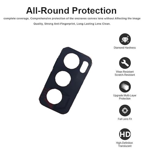 Image of ZARALA Glass Camera Lens Protector For Oppo Reno 12 /Oppo Reno 12 Pro 5G [9H Hardness] [6D Lens Protector ] [Easy Installation] Black