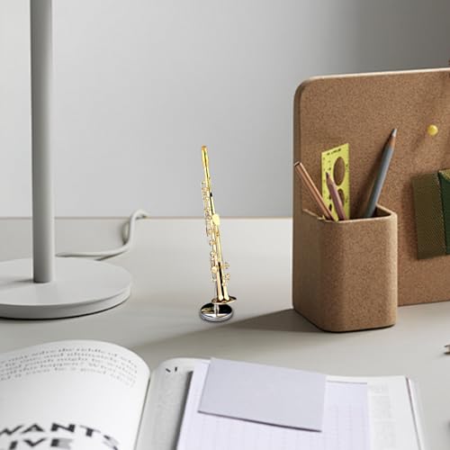 Saxophone miniature doré à l'or avec support pour embellir un meuble vide - 3