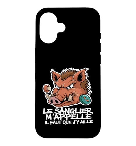 Appel Cadeau Chasseur Le Sanglier m'appelle Humour Chasse Coque pour iPhone 16