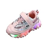 ROMIDA Kinder Sneaker Mädchen Jungen Kinderschuhe Mesh Atmungsaktive Turnschuhe Unisex Kinder Soft Bottom Bequeme Led Schuhe Rutschfest Freizeitschuhe Outdoor Schnür Laufschuhe Blinkschuhe