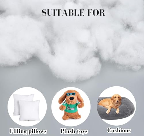 Miniatura 7 de Homewit Material De Relleno 100 Poliéster, Relleno De Algodón Atural Bolsa De 100g,Para Manualidades, Material De Relleno De Algodón Para Manualidades