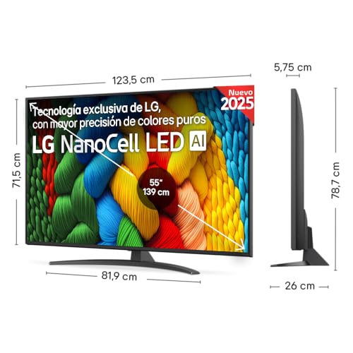 LG TV AI NANO81 (2025) 55 Zoll NanoCell UHD 4K - 55NANO81A6A – Ansicht 2