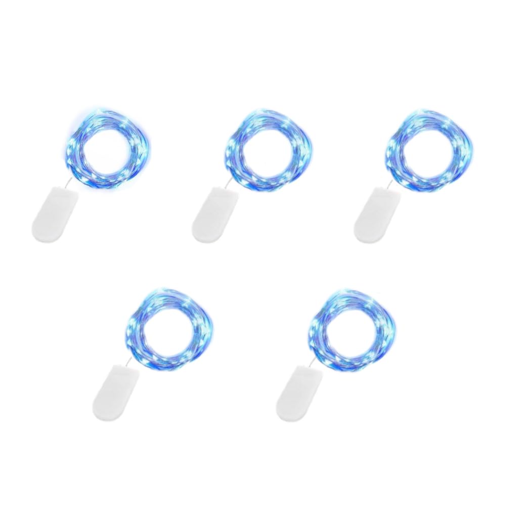 LoveNiteLED Fairy String Lights, Battery Operated Starry Firefly Lights 6.6ft 20 LED Waterproof Silver Copper Wire Mini Lights for Mason Jar Wedding Christmas Party Decor (Blue, 5)