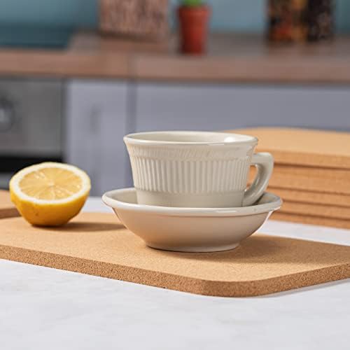 FirstGift 4 Pack Cork Trivets Set 12" x 7" x 0.4"Thick Rectangle Cork Trivets for Hot Dishes, Heat-Resistant Cork Hot Pads for Countertop, Table, and Kitchen, Perfect for Hot Pots and Pans