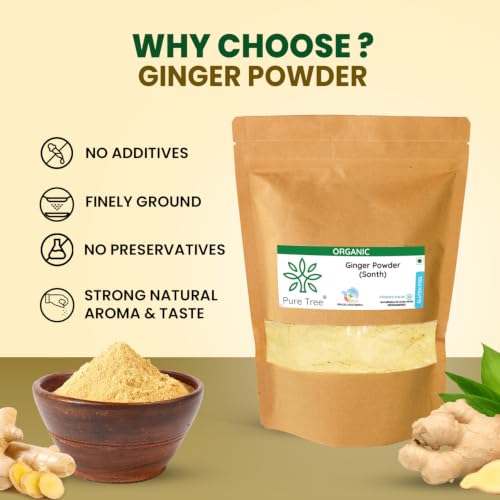 Image of Pure Tree Certified Organic Adrak Powder | 1.8 Kg / 1800 g | Sonti Dry Sonth Powder - Saunth | Allam Powder Ginger Powder For Cooking | Gluten Free Sukku Podi