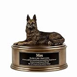 Perfect Memorials Custom Engraved German Shepherd Figurine Cremation Urn