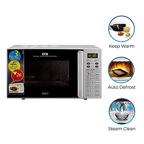 Image of IFB 25 L Convection Microwave Oven (25SC3, Metallic Silver, With Starter Kit)