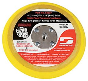 Dynabrade (54327) 6" (152 mm) Diameter Hook-Face Non-Vacuum Sanding Disc Pad, Short Nap, Teal | 3/8" (10 mm) Thick Urethane Medium Density, Swirl-Free Finish, 5/16"-24 Male Thread