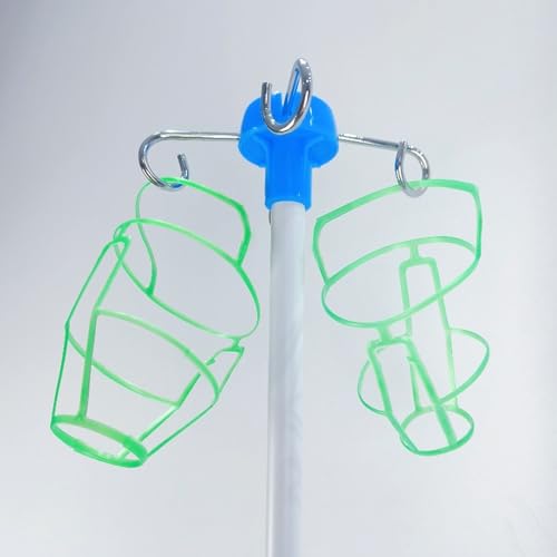 6,9 Fuß Infusionsständer, Infusionsständer, 4 Haken, Höhenverstellbar, Tragbarer Infusionsständer mit Aufbewahrungstasche, Faltbarer Bodenständer aus Edelstahl für Krankenhäuser,