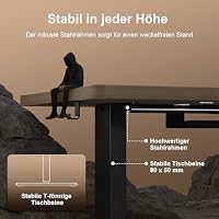 JUMMICO Höhenverstellbarer Schreibtisch 180×80 cm mit Kabelwanne & USB-A – Ansicht 8