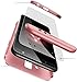Produktbild 3 in 1 Hülle + 1 Stück Schutzfolie für Samsung Galaxy J7 Prime, 360 Grad Full Body Schutz Case - Matt Handyhülle Hart PC Schutzhülle Stoßfeste Bumper Hardcase Cover - Rose Gold