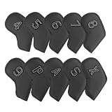 mophrati 10er Pack Golfschlägerhauben, Schlägerschutz, Schläger Safe and Sound, 10er Pack Premium Golfschlägerhauben, Putter Schlägerschutz, 4er, Schwarz, 8.5 x 16.5 cm