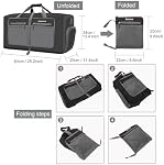 Travel Duffle Bag 60L Lightweight Foldable Duffel Bag Large Packable Overnight Bag Carry On Luggage with Shoe Compartment for Men Women Camping Storage Gym Sports Beach (Black)