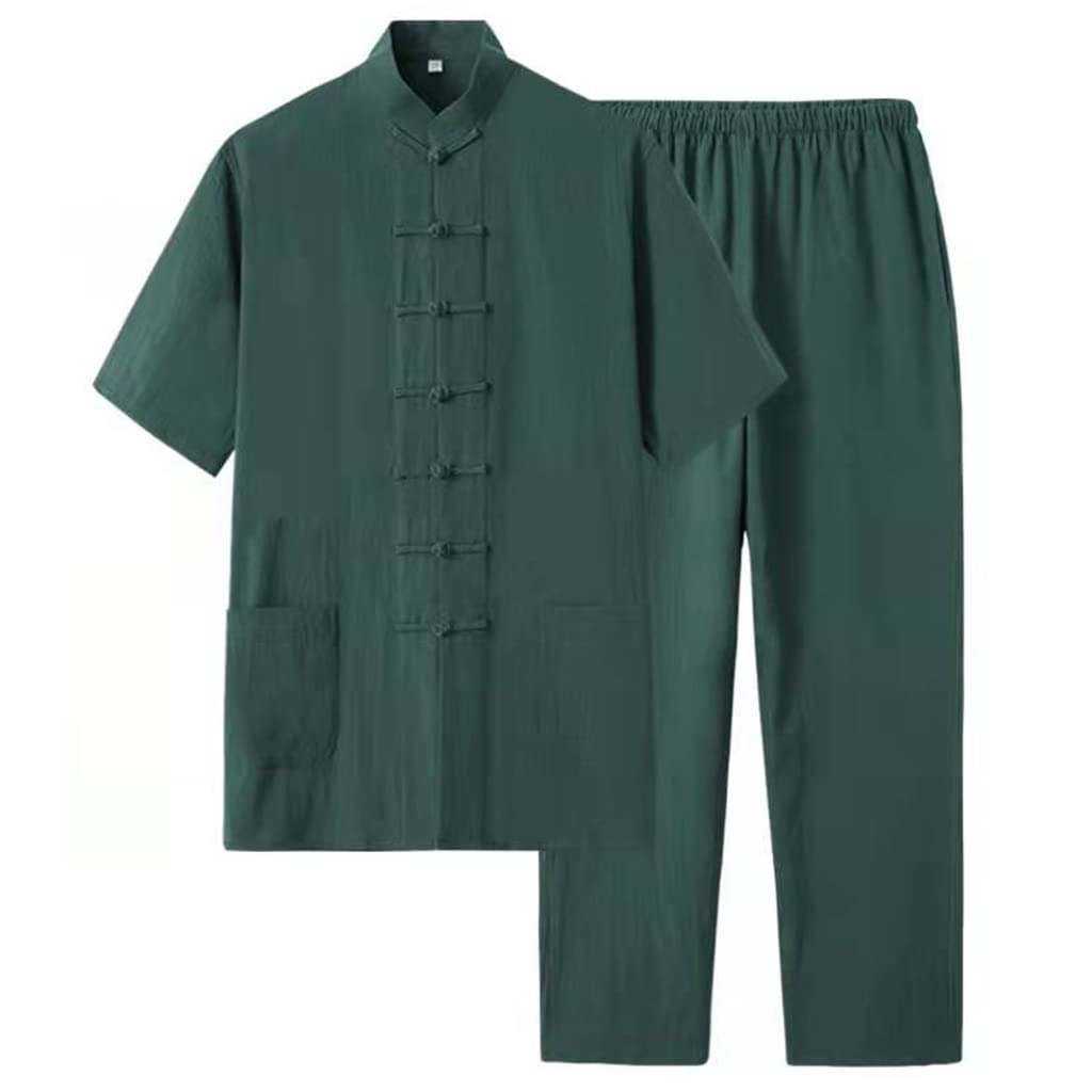 Hanfu Kung Fu vert XL idéal pour vos séances de méditation Zen à la maison
