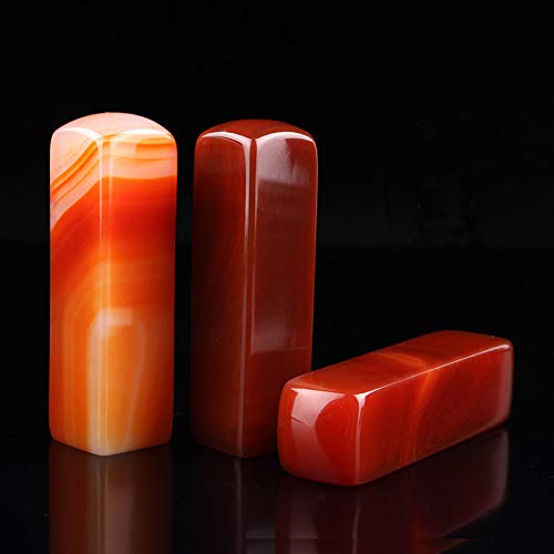 Amazon.co.jp: 赤瑪瑙石 メノウ角印 認印 実印 銀行印 12/14/15/16/17