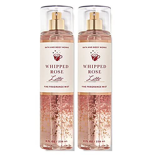 Bath & Body Works Whiped Rose Latte Fine Fragrance Mist - Value Pack Lot of 2 (Whiped Rose Latte)