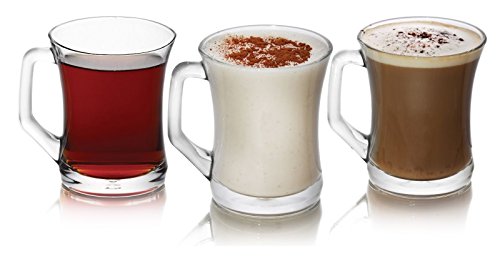 Nuevo Set de 3 vasos de té café capuchino tazas de cristal y platillos bebida caliente todas las ocasiones