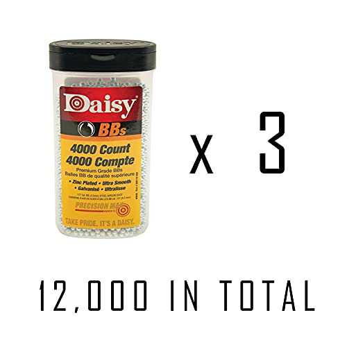 Daisy 4000-Count Precisionmax .177 Cal, 4.5 Mm Premium Grade Bbs Bottle, 3 Pack X 4000 Ct - 12000 Count In Total #TOP1