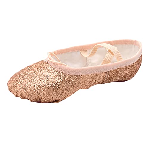 Zapatos para niños, zapatos de baile, cálidos, danza, ballet, rendimiento, para interiores, yoga, danza, escuela deportiva, niños, Oro Rosa, 36.5 EU