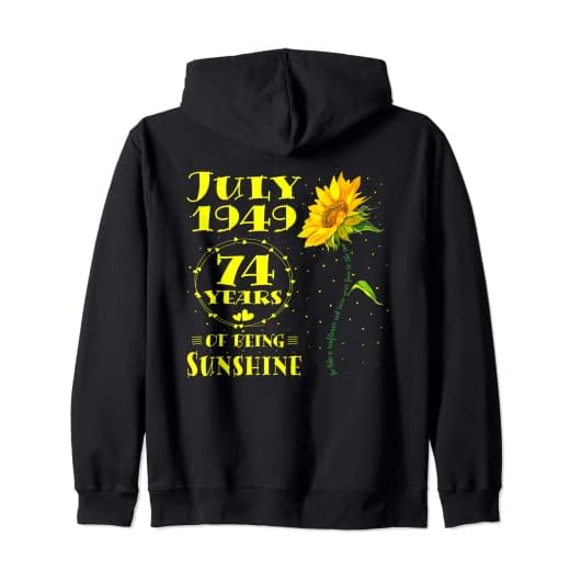 74 cumpleaños 74 años de ser sol girasol julio 1949 Sudadera con Capucha