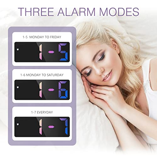 Oria Digital Alarm Clock, 6.5'' Led Alarm Clock, Bedroom Alarm Clock With Snooze, 3 Adjustable Brightness, Temperature Display, Voice Control, For Bedroom, Home, Office #TOP4