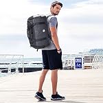 Bosidu Sac de gym pour hommes & Femmes imperméable Sac de sport Voyage Sacs en duffel avec poche humide & Compartiment de chaussures 40L (Noir)