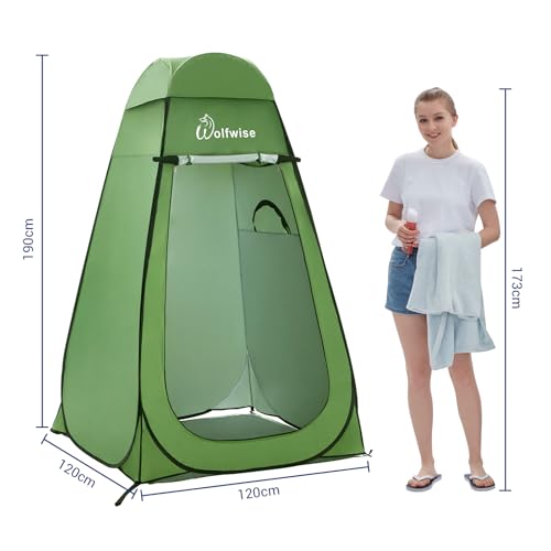 WolfWise PRO Pop Up Duschzelt Camping Silberbeschichtet mit Boden, Überzelt – Ansicht 6