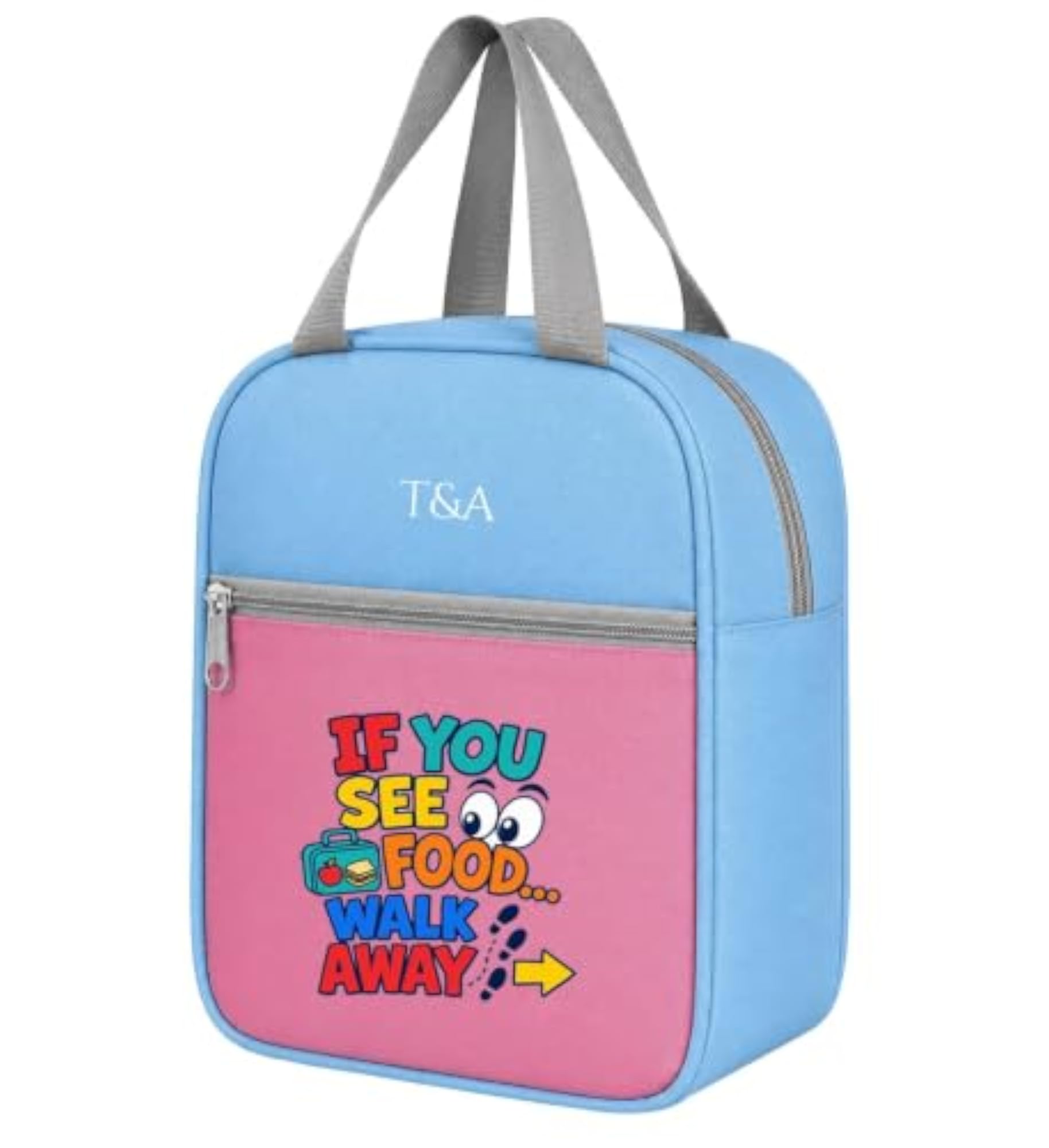 Reusable Lunch Bag with Front Pocket for Travel and Picnic