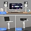suptek Clamp-on Speaker Stand Desk Mount Set, 9.6 x 8.8 inch Trays, Height Adjustment and Tilt, Universal Audio Holders for Computer and Bookshelf Speakers, Elevated Sound, 2 Pack, White, SDM001W #5