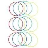 TOBBOMEY 20 Stück Teiliges Kunststoff Ringwurfspiel Leichte Wurfringe mit Innendurchmesser Buntes...