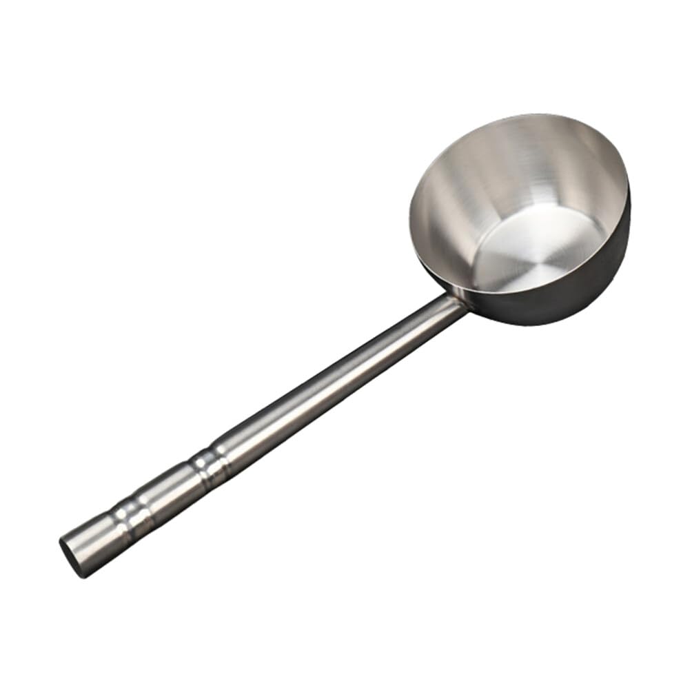 Luxshiny Louche Inox à Fond Plat Ustensile de Cuisine pour Eau et Soupe Manche Long et Ergonomique