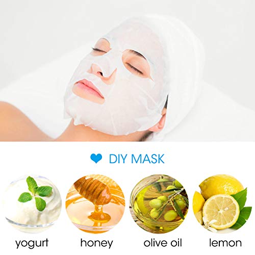 100 Pieces Compressed Facial Mask Disposable Cotton Face Mask Sheet Grain Skin Care Dry Sheet Mask Paper DIY Natural Face Mask Sheet With Mask Stick, Mask Brushes Free