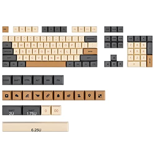 Image of WHYSP XDA Profile PBT Keycaps 60 Percent, 125 Keys Custom Gaming Keycaps Compatiable for Cherry MX Switch Mechanical Keyboard