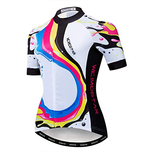 Hotlion Camiseta de ciclismo transpirable de verano para mujer, camiseta de ciclismo de secado rápido, camiseta de ciclismo de manga corta, Cf2239, Medium Cover