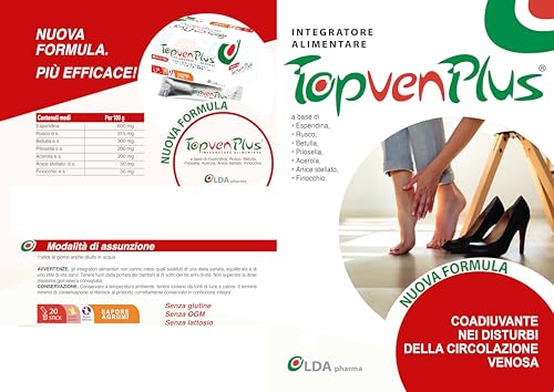 Topvenplus Integratore Drenante Gambe E Circolazione – Per Capillari Rotti, Vene Varicose, Gambe Pesanti E Gambe Gonfie - Kit 2 Confezioni. - 4