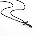 LSKFW Baseball Necklace for Men Confirmation Bible Verse Baseball Stainless Steel Cross Pendant Necklaces 18+2Inches (Black)